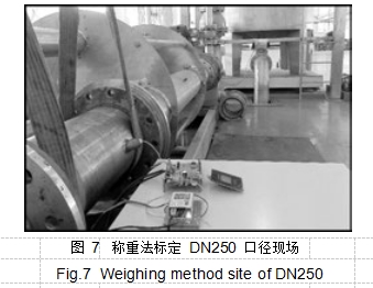 圖 7	稱重法標定 DN250 口徑現(xiàn)場