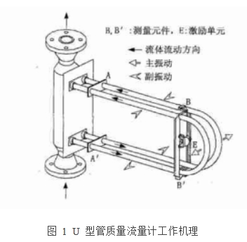 圖 1  U 型管質(zhì)量流量計工作機理