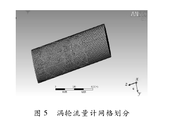 圖 5 渦輪流量計(jì)網(wǎng)格劃分