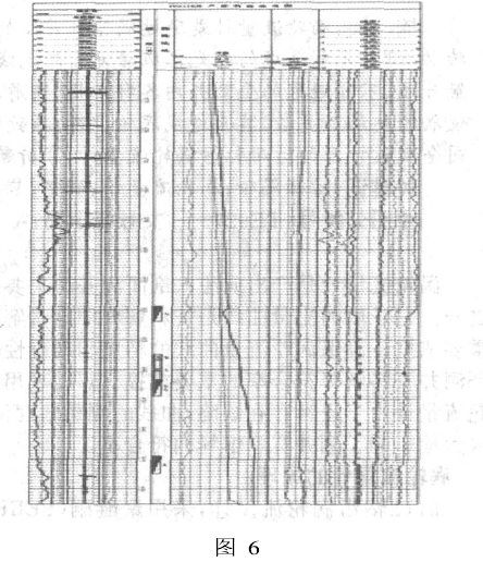 圖 6是中原油田測(cè)井公司在塔河油田進(jìn)行的一口產(chǎn)液剖面測(cè)井圖