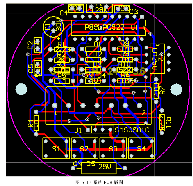 圖  3-10  系統(tǒng) PCB 版圖 