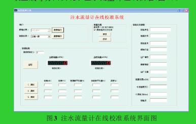 圖3 注水流量計在線校準系統(tǒng)界面圖