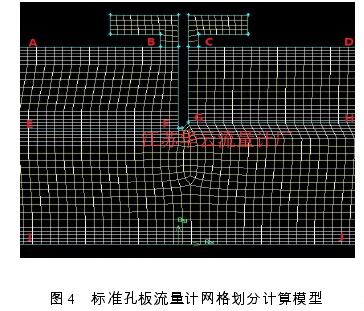 圖 4   標(biāo)準(zhǔn)孔板流量計網(wǎng)格劃分計算模型 